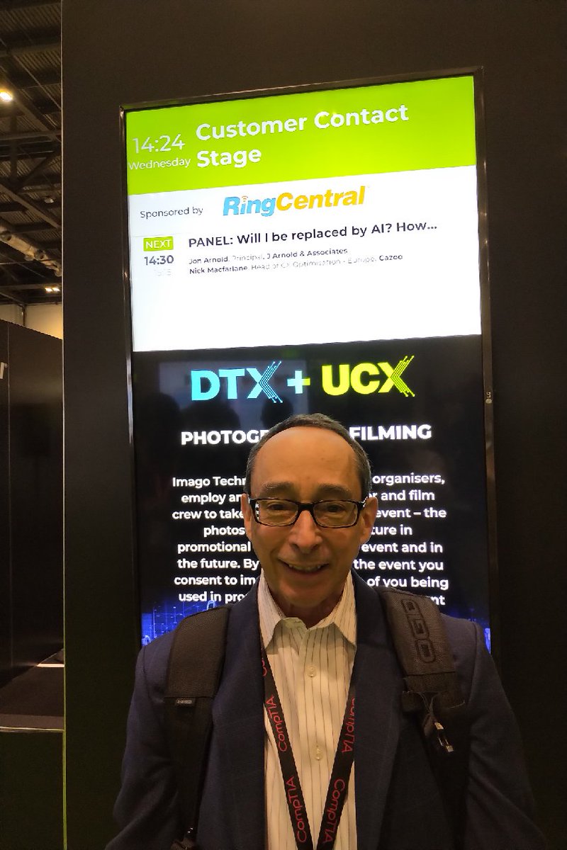 Jon Arnold (@arnoldjon) on Twitter photo A bit more from <a href="/UCEXPO/">Unified Communications EXPO (UCX)</a> - tomorrow will be even busier. My #GenerativeAI #contactcenter session with <a href="/RingCentral/">RingCentral</a>, and <a href="/robkurver/">Rob Kurver</a> with his #CPaaS session, including <a href="/jeffpulver/">Jeff Keni Pulver 🌻</a> #ucoms #ucaas #ucexpo #FutureOfWork #collaboration #cx #chatbots A bit more from <a href="/UCEXPO/">Unified Communications EXPO (UCX)</a> - tomorrow will be even busier. My #GenerativeAI #contactcenter session with <a href="/RingCentral/">RingCentral</a>, and <a href="/robkurver/">Rob Kurver</a> with his #CPaaS session, including <a href="/jeffpulver/">Jeff Keni Pulver 🌻</a> #ucoms #ucaas #ucexpo #FutureOfWork #collaboration #cx #chatbots