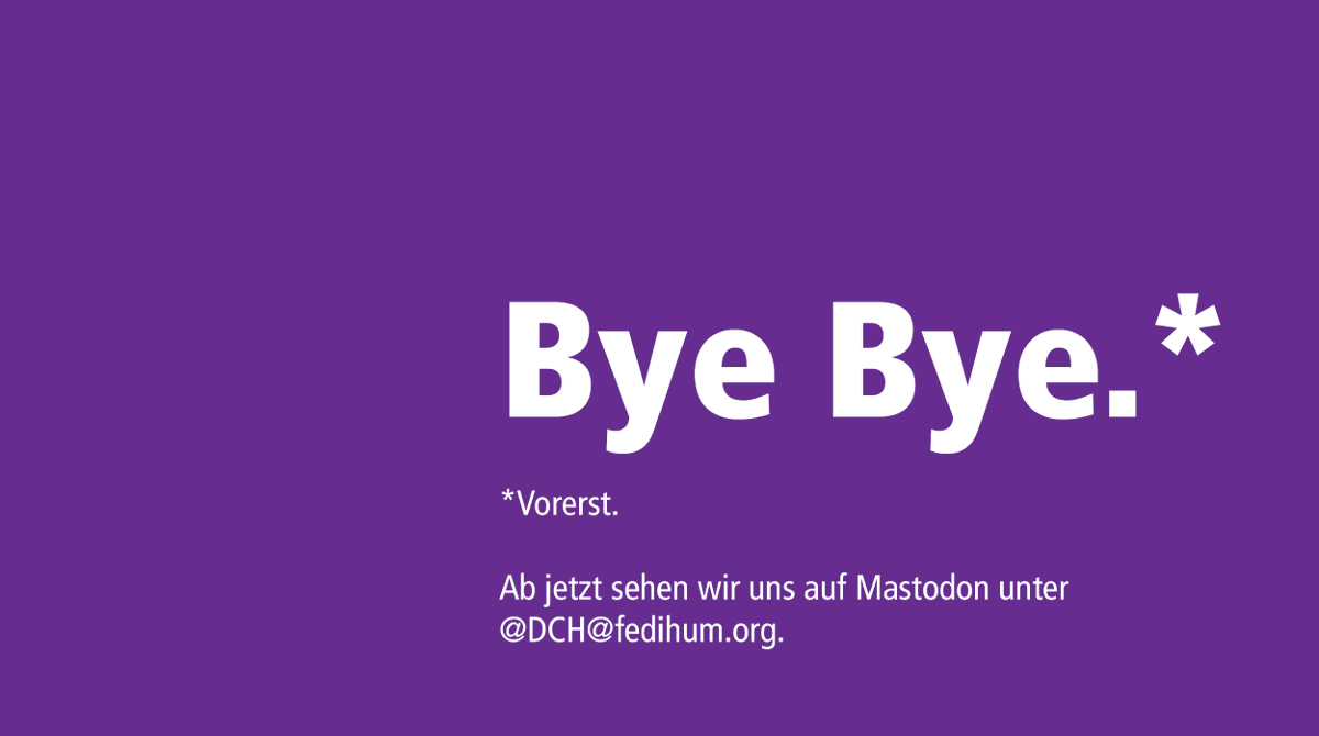 Data Center for the Humanities (@dch_cologne) on Twitter photo Das DCH <a href="/philfak/">Philological Faculty</a> <a href="/UniCologne/">Universität zu Köln</a> wird ab jetzt im #Fediverse auf #Mastodon unter @DCH@fedihum.org zu finden sein! Wir sagen hier Tschüss* und dort Hallo und freuen uns, weiterhin viele zum Thema #FDM #Forschungsdatenmanagement zu erreichen.
*Vorerst.🐘 Das DCH <a href="/philfak/">Philological Faculty</a> <a href="/UniCologne/">Universität zu Köln</a> wird ab jetzt im #Fediverse auf #Mastodon unter @DCH@fedihum.org zu finden sein! Wir sagen hier Tschüss* und dort Hallo und freuen uns, weiterhin viele zum Thema #FDM #Forschungsdatenmanagement zu erreichen.
*Vorerst.🐘