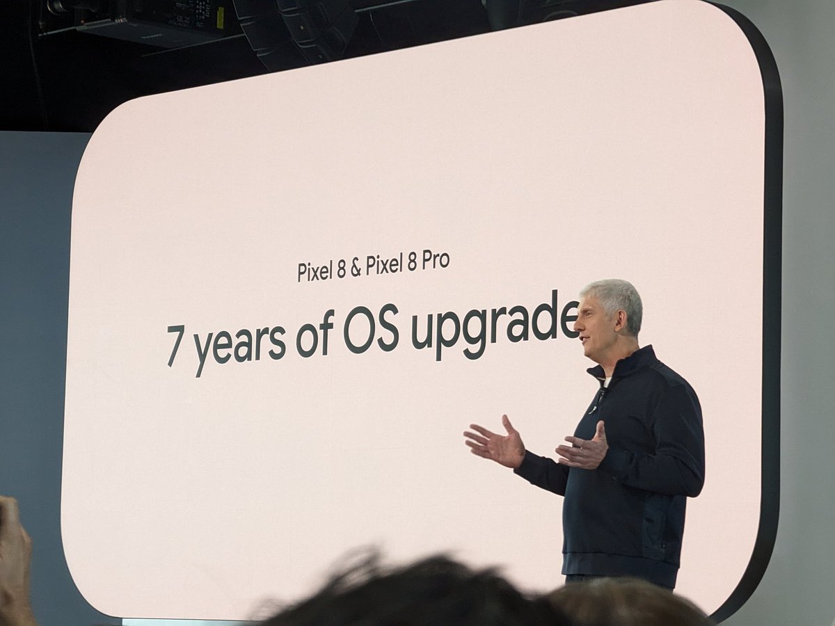 The higher Pixel price might be worth it. Getting 7 years of software updates! Pixel 8 will last until 2030 with new updates.

#MadeByGoogle