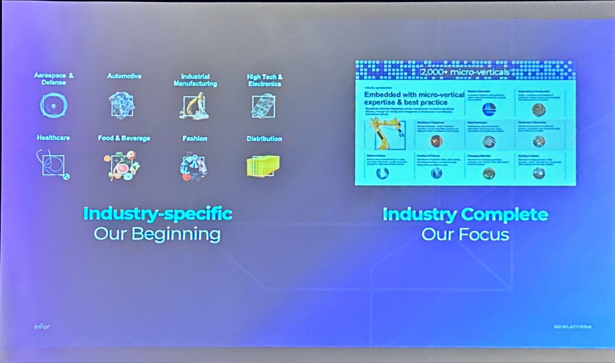 rwang0's tweet image. MyPOV: @infor is moving from industry specific to industry complete. 
#infornow