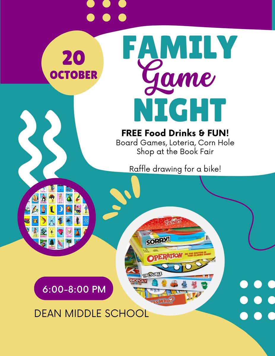 Family Game Night on October 20th...be there!