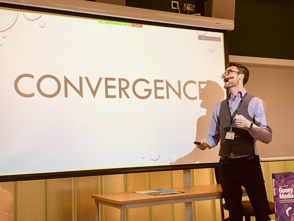 Exciting to hear <a href="/nphjones/">Dr Nick Jones (no DLC)</a> presenting his new book Gooey Media: Screen Entertainment and The Graphic User Interface <a href="/YorkACTSeminars/">ACT Research Seminars</a>