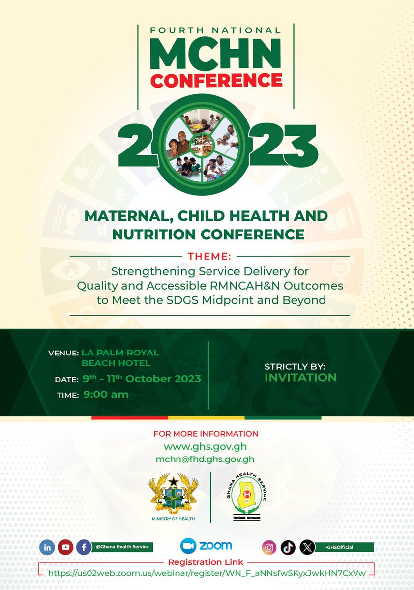 adhdghana's tweet photo. It’s the iconic Maternal, Child Health and Nutrition (MCHN) conference coming your way this very Monday 9th October - Wednesday 11th October, 2023. Join us virtually by registering with the link below.
https://t.co/b4u3Scp0g3
#mchnconference #mchn https://t.co/25MyRnSXW2