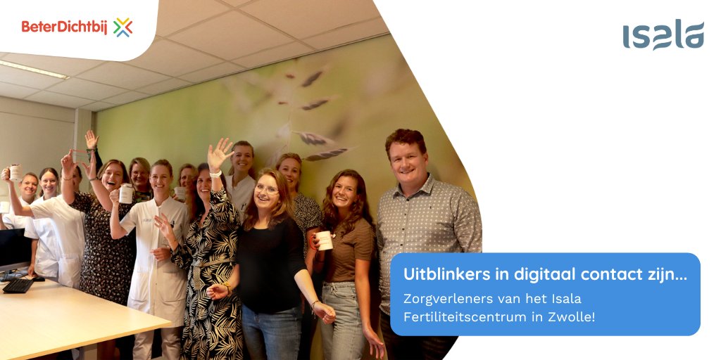 Het Isala Fertiliteitscentrum in Zwolle kan zich met trots een koploper noemen in digitaal contact. Daarom overhandigden we de zorgverleners de bokaal ‘Uitblinkers in digitaal contact’ 🙌

Welke afdeling blinkt voor jou uit in digitaal contact? Deel het met ons!

<a href="/IsalaZiekenhuis/">Isala</a>