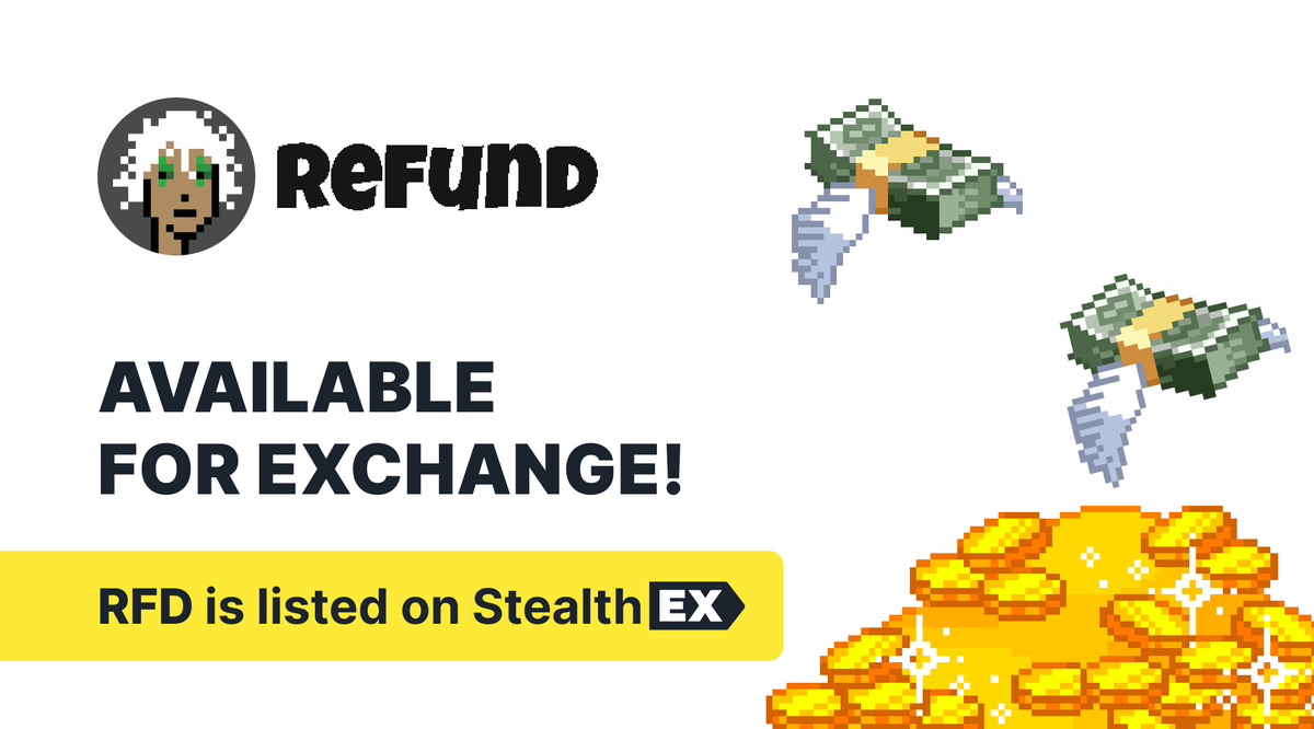 It's time to join #RFD community! 🔥

<a href="/ReFundCoinETH/">ReFund</a> #crypto has been launched by Blurr.Eth, who is an OG Whale 🫢

You can get $RFD on StealthEX!

👉 stealthex.io/?to=rfd 👈

Swap 1400+ assets cross-chain with no limits &amp; registration ☄️