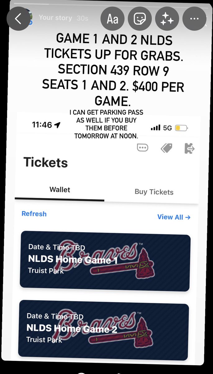 Nick_Xoinis's tweet photo. NLDS tickets for sale https://t.co/MFu61Uko0F