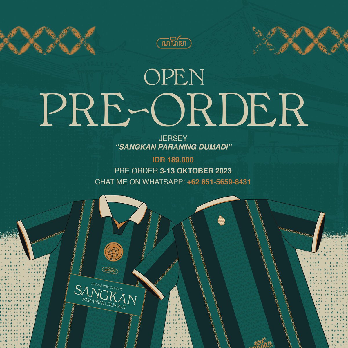 erlanggacisa's tweet photo. OPEN PO 
Jersey “Sangkan Paraning Dumadi”

Pemesanan dibuka sampai tanggal 13 Oktober 2023. Pembayaran DP hanya 100.000 saja🙌🏻

@UGDforPSS1976 
@JanganGoyah 
#ugdforpss https://t.co/jHT6JDzdGr