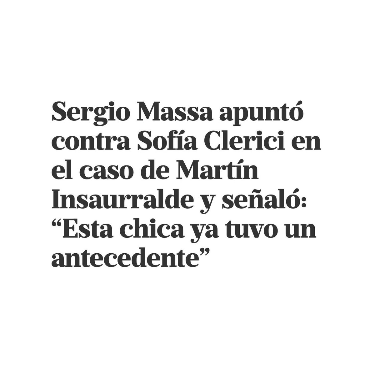 MASSA, CÍNICO Y MACHIRULO
Mientras el dólar sigue disparándose y la pobreza crece sin parar, estás protegiendo a Insaurralde porque es tu socio. Y encima de todo, violentás a la mujer que hizo público el escándalo. Hacete cargo. Representás lo peor.