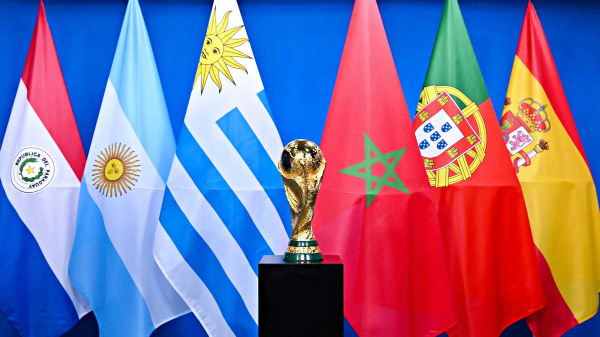 OFICIAL: Mundial 2030 vai ser em Espanha, Portugal e Marrocos, com três jogos inaugurais na Argentina, Uruguai e Paraguai para celebrar o centenário 🏆