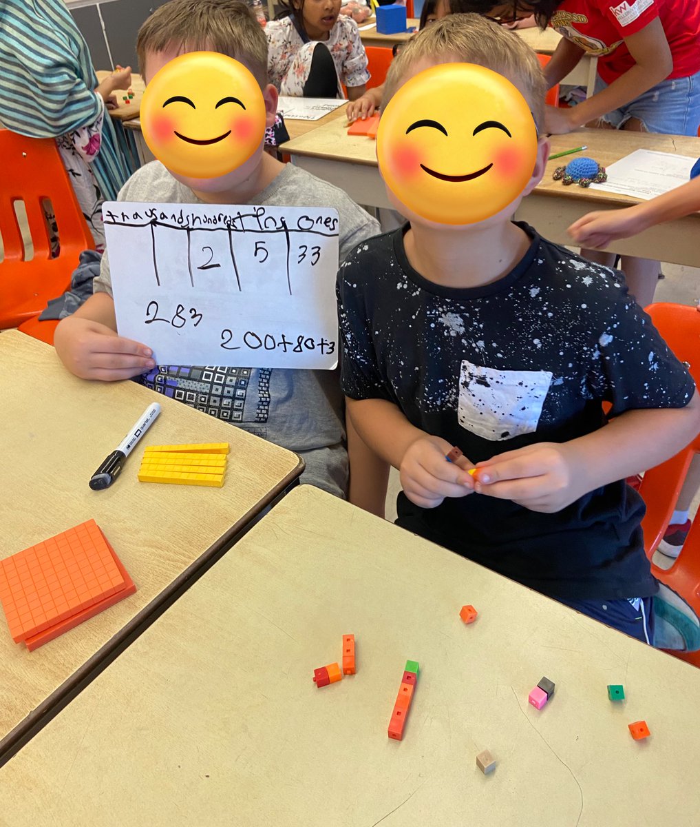 cjansseune's tweet photo. This morning, we used the #basetenblocks and worked with #placevalue, and we also demonstrated some different forms of representing numbers. @mrsedykstra @Hanaeduworld @MrCasey27 @KnollwoodPark1 https://t.co/0E9vCdQC4N