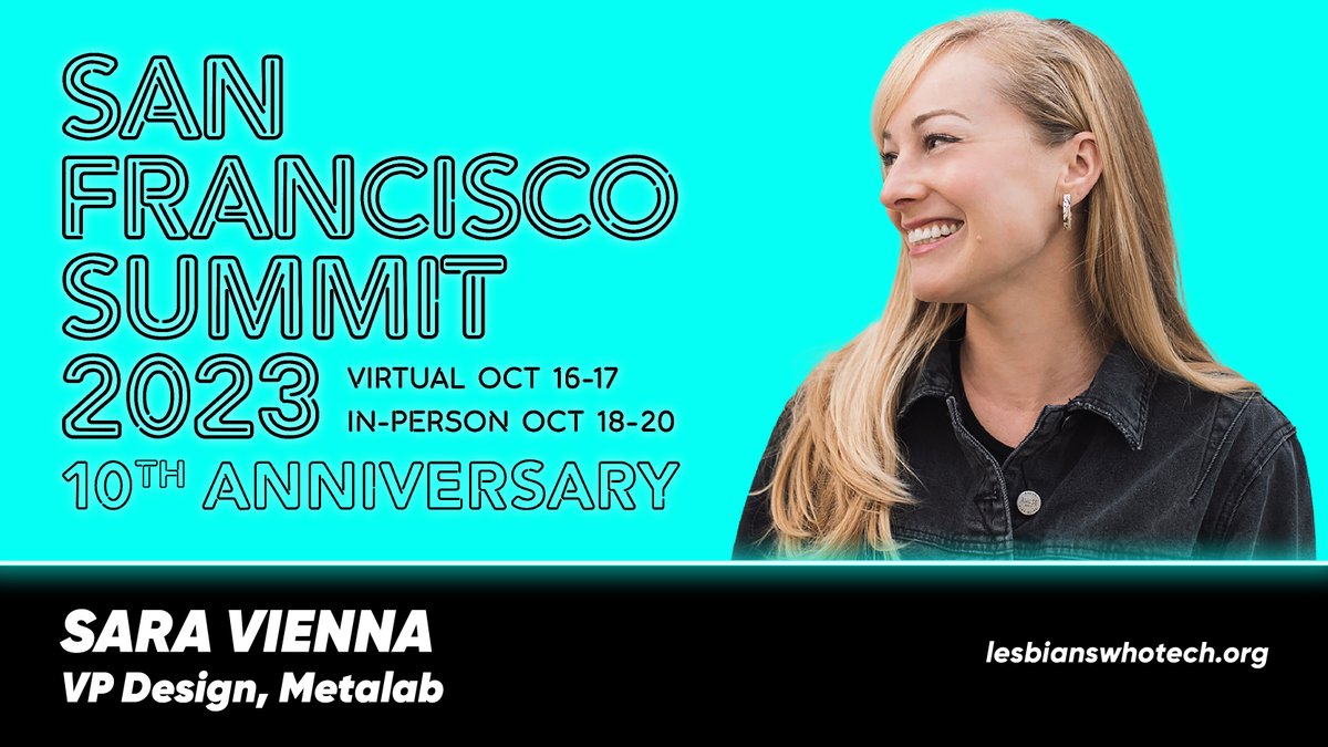 Stoked to share that I'll be speaking at The 10th Annual Lesbians Who Tech & Allies Summit on Oct 16th ✨ Choose from 100+ sessions & make your own custom agenda bit.ly/23SF_AGENDA

@lesbiantech #LWTSummit #generativeai #womenintech #queertech #LesbiansWhoTech #LWTSquad