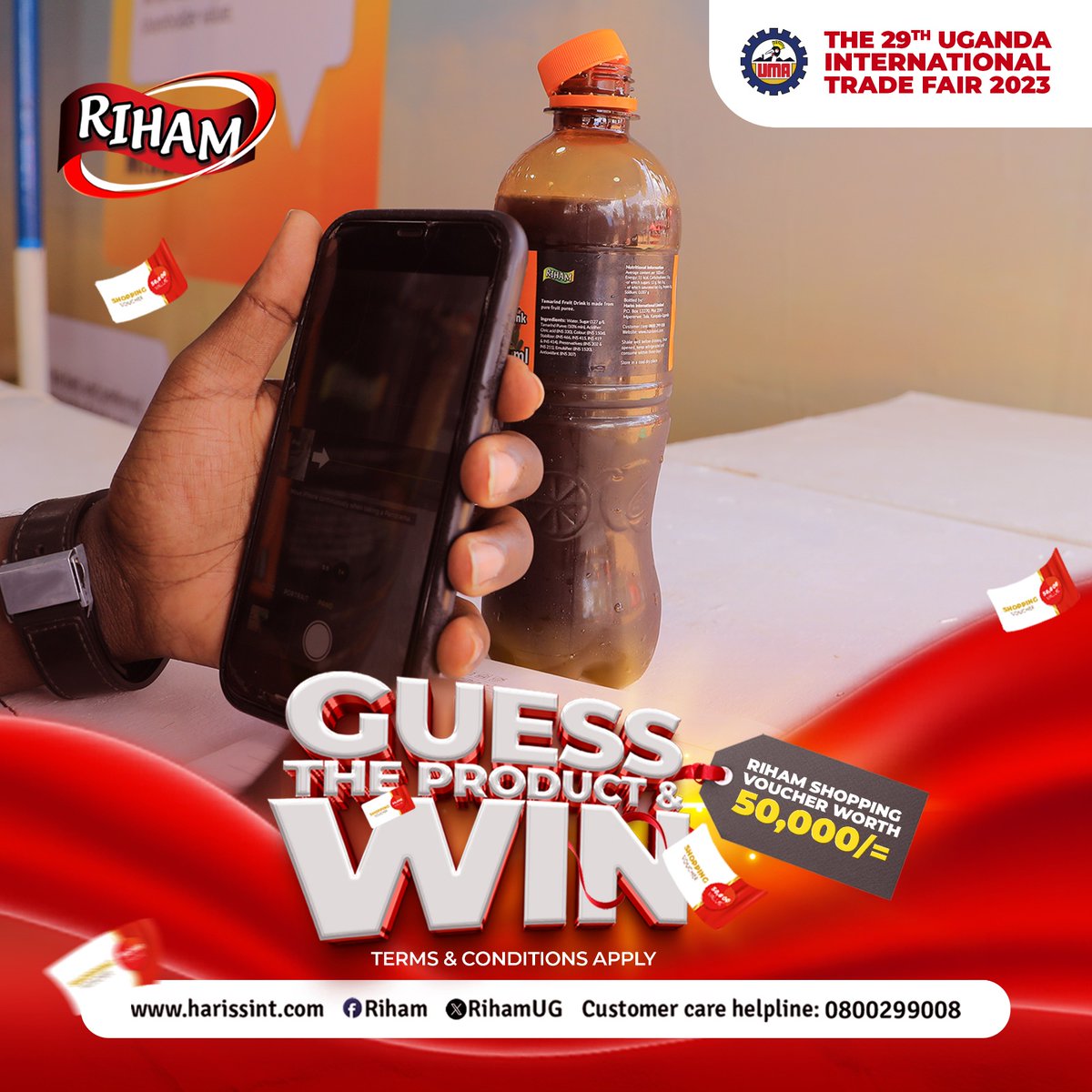 Round 2: Can you guess the product?

One correct answer will be selected randomly and rewarded with a Riham shopping voucher worth UGX 50,000. Don't forget to use #RihamAtUMA23 #UGTradeFair23