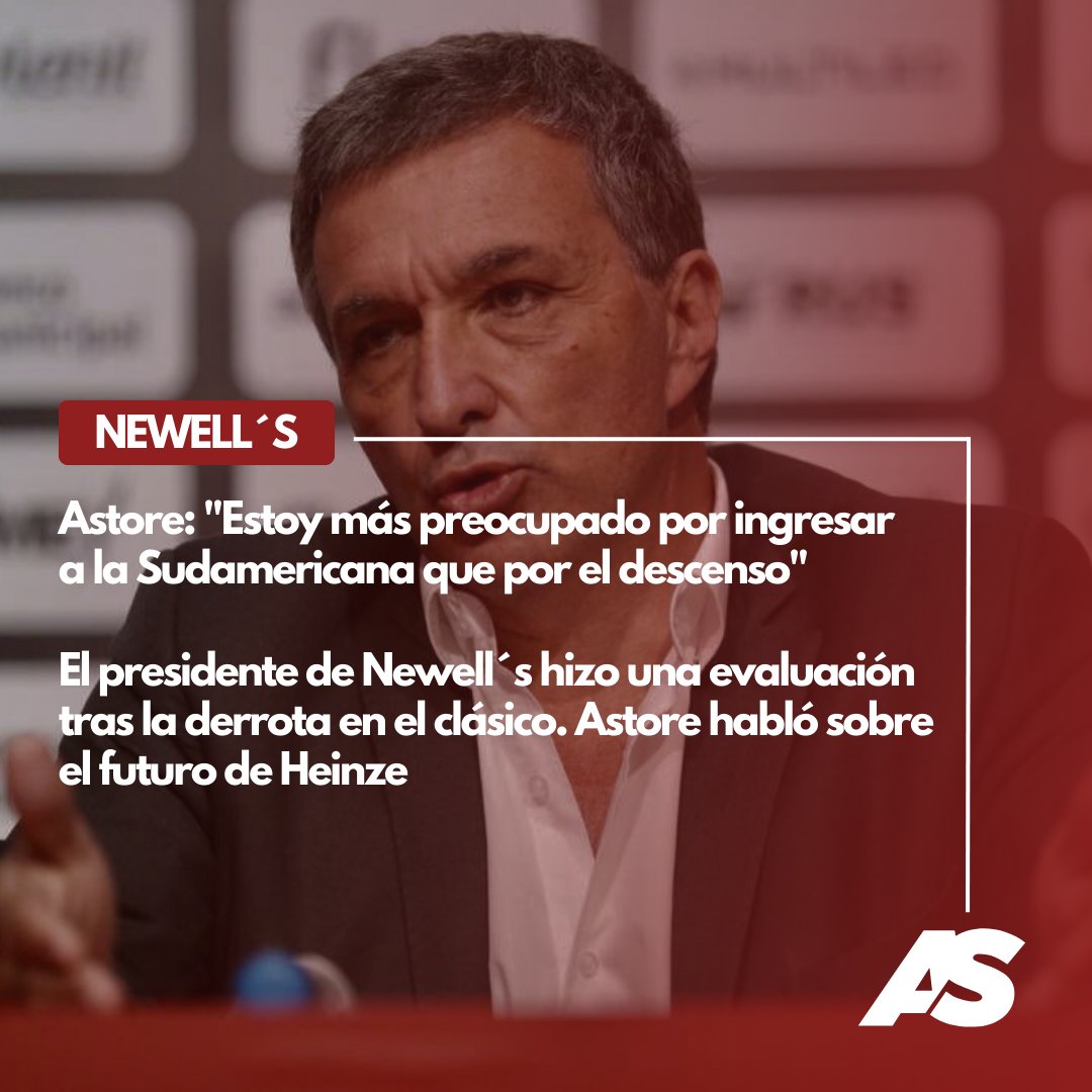 #Newell's 🟥⬛

"Estamos a seis puntos de la zona baja pero tenemos muchos equipos debajo nuestro. Yo estoy más preocupado por ingresar a la Sudamericana que por el descenso" con optimismo, Ignacio Astore, dio su versión del momento Leproso.

Toda la info, en nuestro Web👆🏼