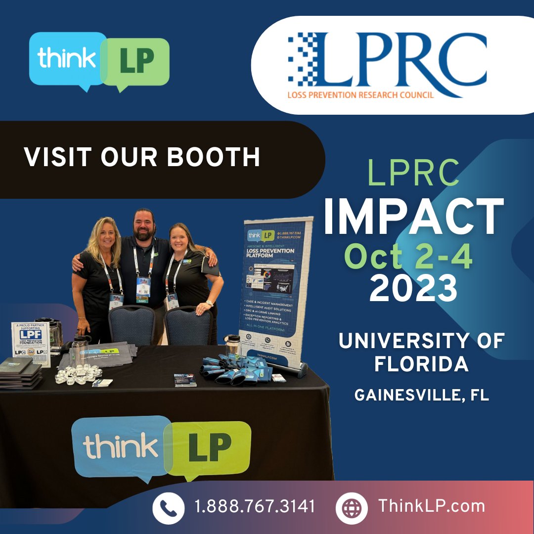 ThinkLP's tweet image. Join us at the 2023 LPRC IMPACT Conference, where top Loss Prevention/Asset Protection experts will convene in Gainsville, FL, on the University of Florida campus from October 2-4. Don&apos;t miss out on the chance to VISIT OUR BOOTH!
#ThinkLP #CaseManagement #Audit #Analytics