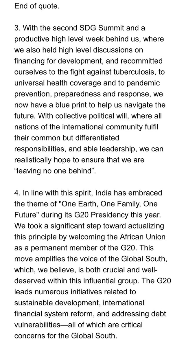 Petal Gahlot (@petal_gahlot) on Twitter photo Had the honour to deliver India’s Statement at the General Debate of the Second Committee of the #UNGA78.
Highlighted India’s efforts, particularly under <a href="/g20org/">G20 South Africa</a> towards “building a sustainable recovery for all”.
<a href="/IndiaUNNewYork/">India at UN, NY</a> <a href="/MEAIndia/">Randhir Jaiswal</a> <a href="/indiandiplomats/">Indian Foreign Service</a> <a href="/ruchirakamboj/">Ruchira Kamboj</a> Had the honour to deliver India’s Statement at the General Debate of the Second Committee of the #UNGA78.
Highlighted India’s efforts, particularly under <a href="/g20org/">G20 South Africa</a> towards “building a sustainable recovery for all”.
<a href="/IndiaUNNewYork/">India at UN, NY</a> <a href="/MEAIndia/">Randhir Jaiswal</a> <a href="/indiandiplomats/">Indian Foreign Service</a> <a href="/ruchirakamboj/">Ruchira Kamboj</a>