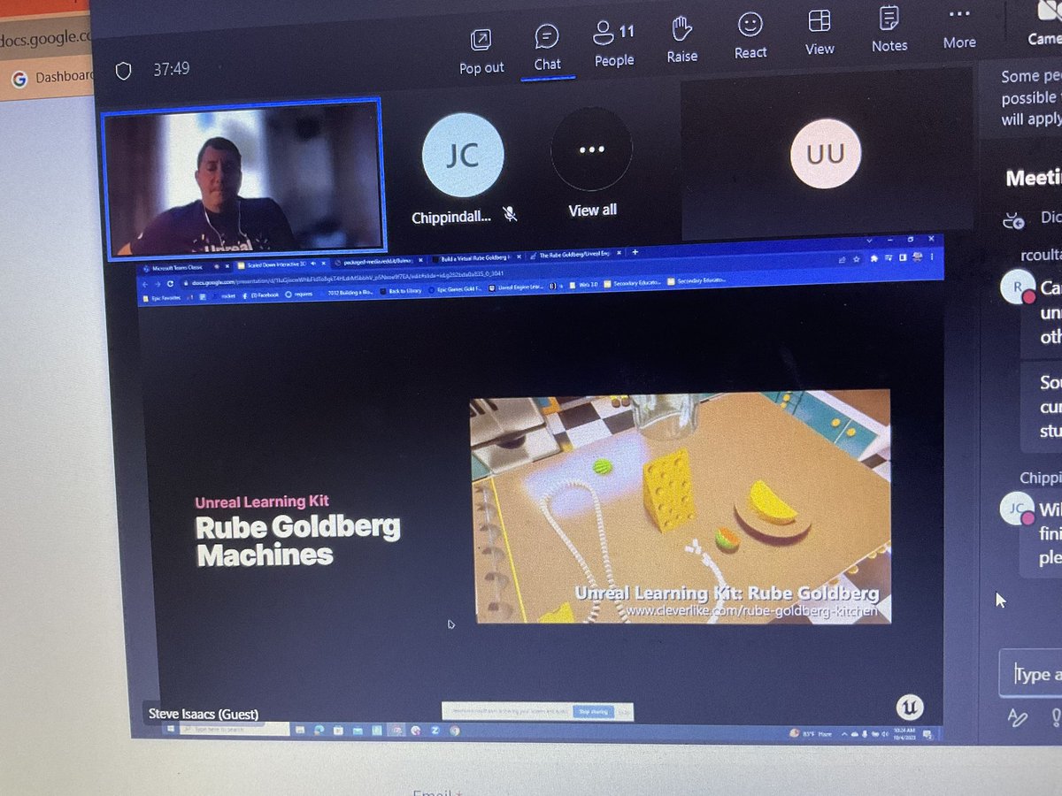 Awesome <a href="/CompAtSch/">Computing at School</a> Thematic Community meeting with Epic… so many awesome free resources…and unreal engine 🤯
epicgames.com/site/en-US/home  
thanks Steve and <a href="/DrChips_/">Dr Jon Chippindall</a> for organising this 👏 #caschat