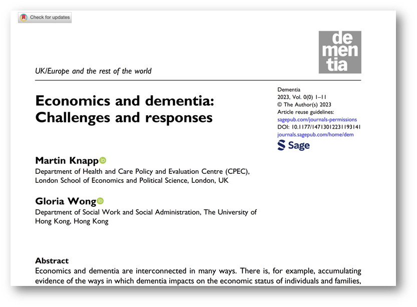 Economics evidence can support better decision making. But there are challenges moving from evidence to better policy and practice. That’s what @GloW_hk & I discuss here doi.org/10.1177/147130… plus possible work-arounds. Part of @STRiDEDementia special issue in @DementiaJournal
