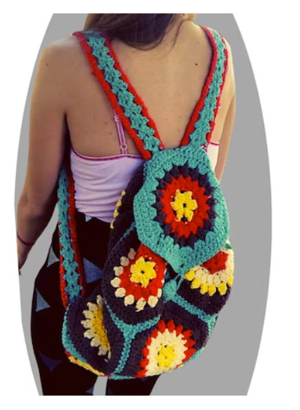 mooglyblog's tweet photo. Wanderlust - Crochet Backpack by MermaidcatDesigns - This pattern features a delightful granny hexagon quilt motif and laid-back vibe! ๐ Get the paidpattern link at https://t.co/G7e8RainhF #crochet #paidpatterns #crochetpatterns https://t.co/J51Nxw3boV