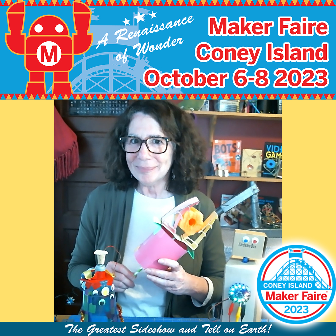 MakerFaireConey's tweet image. Find Making Simple Robots with Kathy Ceceri – DIY Paper Robotic Fin Gripper/@KathyCeceri at Maker Faire Coney Island!

Kathy Ceceri, author of Making Simple Robots and BOTS!, will show you how to make your own working Paper Robotic Fin Gripper.

Tickets:
universe.com/events/maker-f…