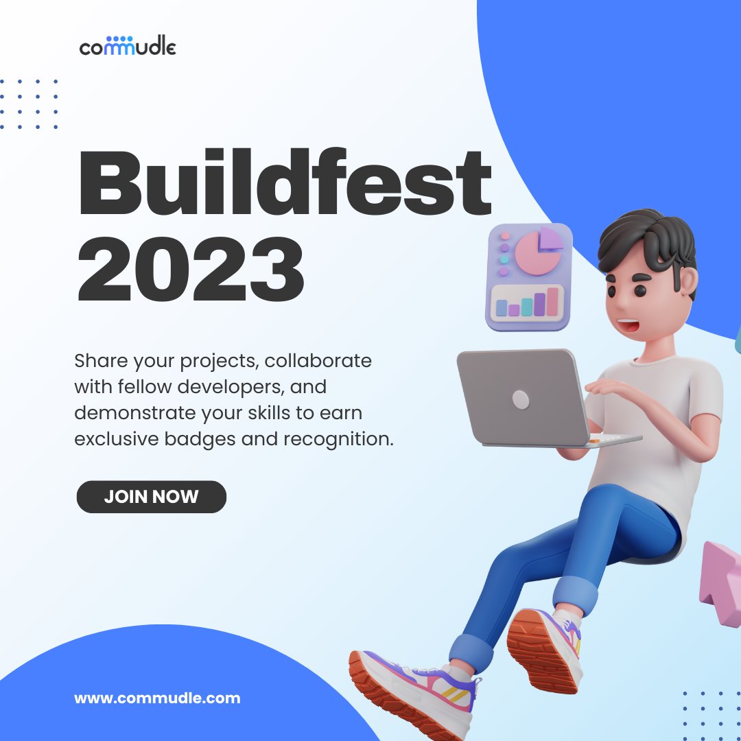 commudle's tweet image. 🚀 Dive into Buildfest 2023: Your Ultimate Tech Challenge! 🌟

Buildfest 2023 isn&apos;t just any tech challenge; it&apos;s your ticket to a thrilling journey across three levels: Starter, Team Player, and Champion. 🛠

#BuildFest  #dev #LinkedInNetworking #DevFest #DevFestNewDelhi2023