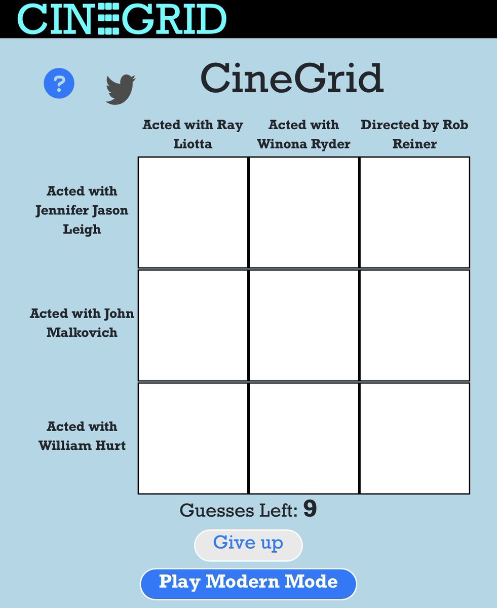 CineGridGame's tweet photo. New grids are out today! Check them out and reply/quote with your results!

Play at https://t.co/aJ4oTIbVHk https://t.co/YYzUzBMGvM