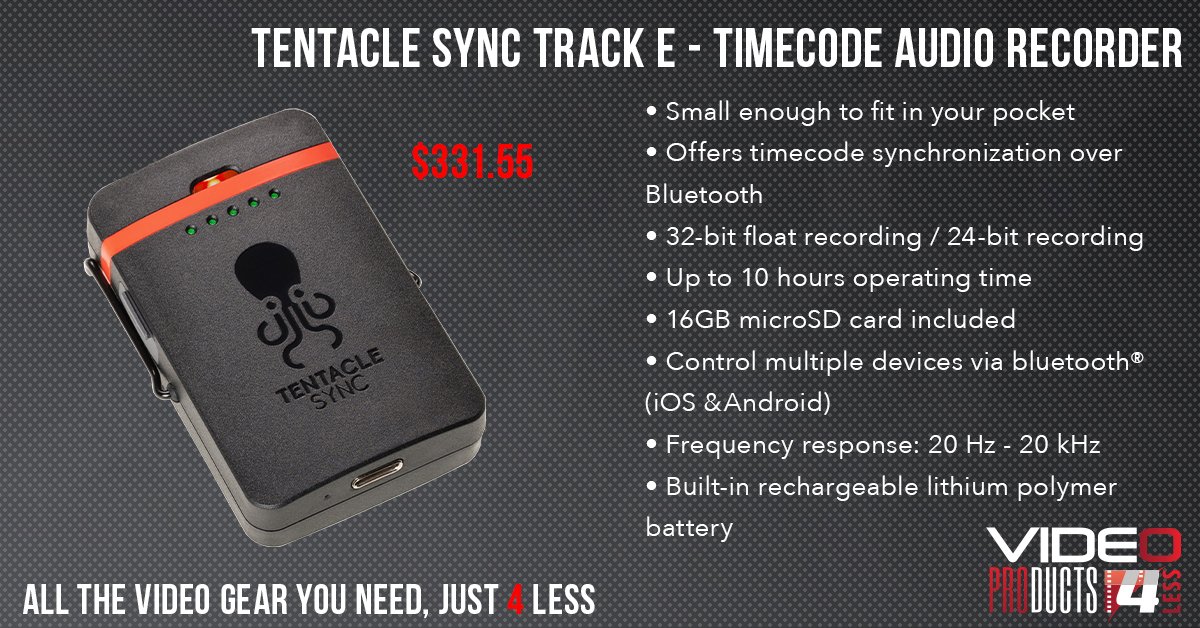 OfficialVp4l's tweet image. Tentacle Sync&apos;s TRACK E Timecode Audio Recorder is nearly as small as the SYNC E Timecode Sync Generator, so it can easily fit in your pocket for recording on the go! 
#TentacleSync #TrackE #audiorecorder #SyncE #timecodegenerators #cameras #camerasetup #RedefiningDistribution