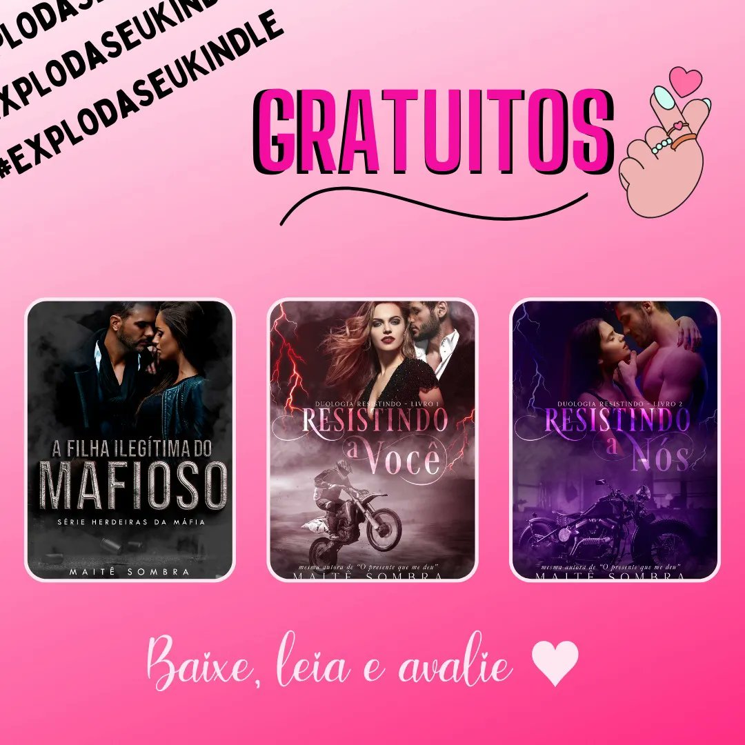 MaiteSombra's tweet image. 🚨MEUS LIVROS GRATUITOS NO EXPLODA SEU KINDLE 🚨

Afilha ilegítima do mafioso- a.co/d/idyZcyA

Resistindo a você- amzn.to/3GSc9Ck

Resistindo a nós - a.co/d/bahahWL

#explo