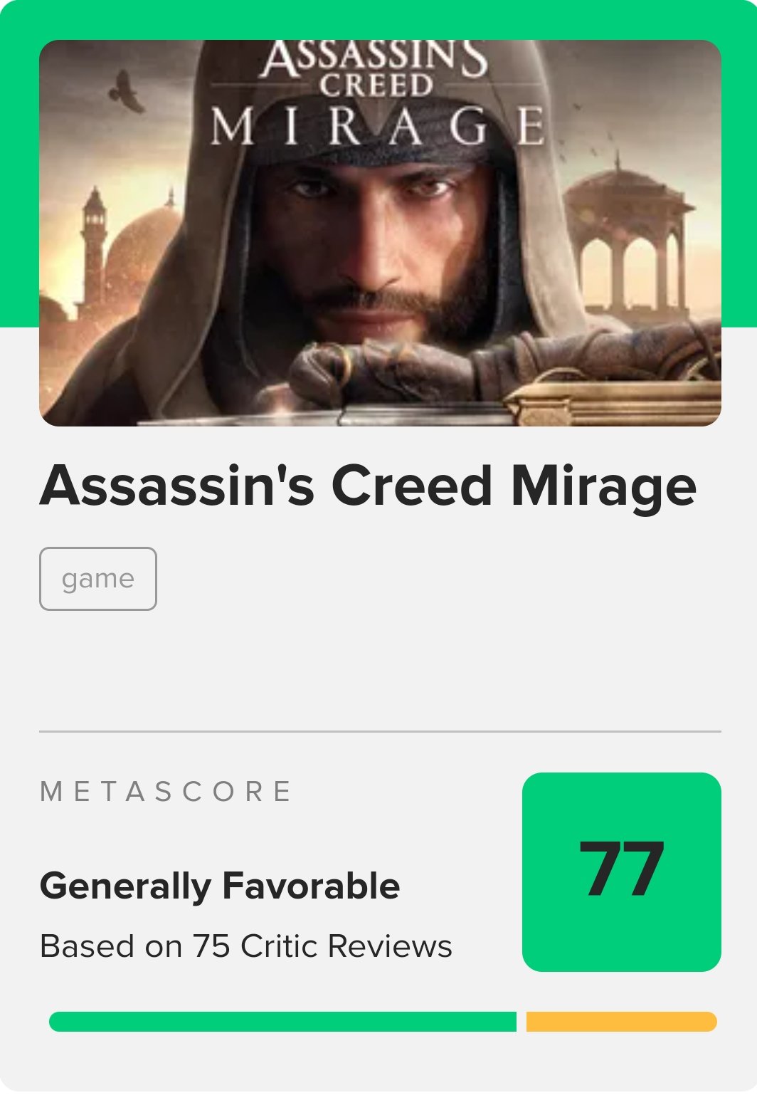 Assassin's Creed Mirage - Metacritic