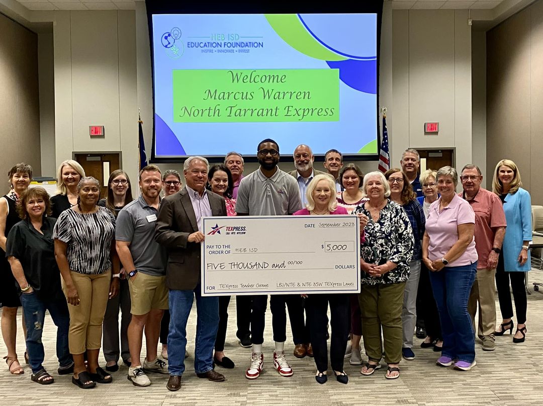HEBISDEdFoundtn's tweet photo. Thank you, TEXpress Lanes, for the generous contribution!  Your donation supports teachers and students across Hurst-Euless-Bedford Independent School District through innovative grants!
Much appreciation!!!!
#inspire #Innovate #invest
#imagine
#NorthTarrantExpress
#hebisd https://t.co/W8b9f1f9Ch