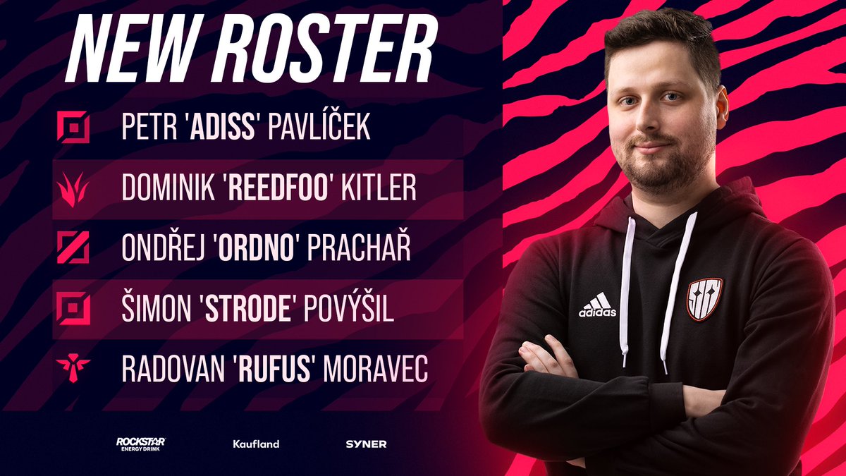 SINNERS Esports (@sinners_esports) on Twitter photo Winter is coming, so here is our, for the first time fully Czech, roster for the upcoming <a href="/hitpointcz/">Hitpoint.cz</a> split! ❄️
🇨🇿 <a href="/ICFAdiss/">Petr Adiss Pavlíček</a>
🇨🇿 <a href="/reedfoo_/">reedfoo</a>
🇨🇿 <a href="/ordno1/">Ondřej Prachař</a>
🇨🇿 <a href="/strodeadc/">strodeadc</a>
🇨🇿 <a href="/Rufus_Lol/">Radovan Moravec</a>
Headcoach: 🇨🇿 <a href="/Lukke08/">Lukáš Khol</a>
Manager: 🇨🇿 <a href="/WORRY0R/">Jan Voráček</a>
#WEARESINNERS Winter is coming, so here is our, for the first time fully Czech, roster for the upcoming <a href="/hitpointcz/">Hitpoint.cz</a> split! ❄️
🇨🇿 <a href="/ICFAdiss/">Petr Adiss Pavlíček</a>
🇨🇿 <a href="/reedfoo_/">reedfoo</a>
🇨🇿 <a href="/ordno1/">Ondřej Prachař</a>
🇨🇿 <a href="/strodeadc/">strodeadc</a>
🇨🇿 <a href="/Rufus_Lol/">Radovan Moravec</a>
Headcoach: 🇨🇿 <a href="/Lukke08/">Lukáš Khol</a>
Manager: 🇨🇿 <a href="/WORRY0R/">Jan Voráček</a>
#WEARESINNERS