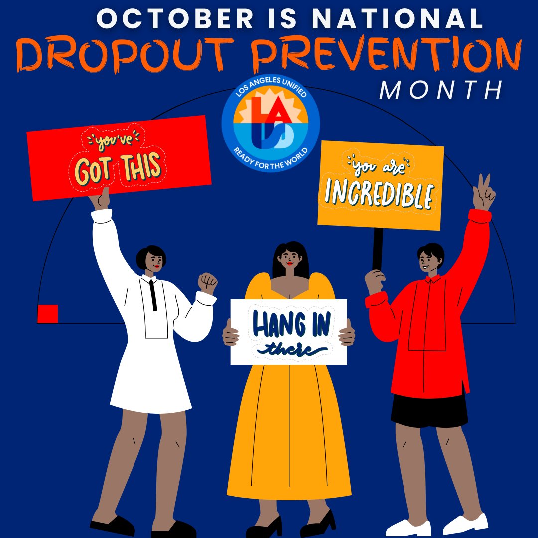 LAUSD Student Support Programs (@lausd_ssp) on Twitter photo October is National Dropout Prevention Month. SSP is dedicated to helping all students stay in school and graduate. For assistance with credit recovery, contact your A-G Diploma Program PSA counselor to discuss your options.
<a href="/SHHSLausd/">Student Health and Human Services</a>
<a href="/PbisRp/">LAUSD PBIS/RP</a>
<a href="/lausd_psa/">LAUSD Pupil Services & Attendance</a>
<a href="/LAUSDHEO/">Homeless Ed Office</a>
<a href="/WPLausd/">Wellness Programs_LAUSD</a> October is National Dropout Prevention Month. SSP is dedicated to helping all students stay in school and graduate. For assistance with credit recovery, contact your A-G Diploma Program PSA counselor to discuss your options.
<a href="/SHHSLausd/">Student Health and Human Services</a>
<a href="/PbisRp/">LAUSD PBIS/RP</a>
<a href="/lausd_psa/">LAUSD Pupil Services & Attendance</a>
<a href="/LAUSDHEO/">Homeless Ed Office</a>
<a href="/WPLausd/">Wellness Programs_LAUSD</a>