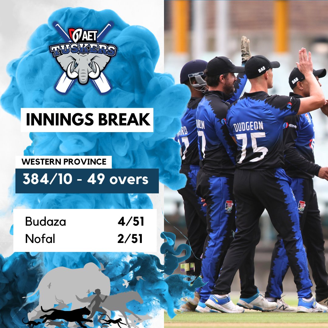Budaza's 3 wickets at the end brought the innings to a close! 🐘
. . .
#WeAreTuskers #DivisionOne #CSAOneDayCompetition #AETTuskers