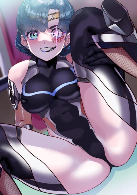 おはようございます(#^.^#)悪堕ちダークマーキュリー(ハロウィン仕様)ゾンビメイク練習中#ゾンビメイク #悪堕ち 