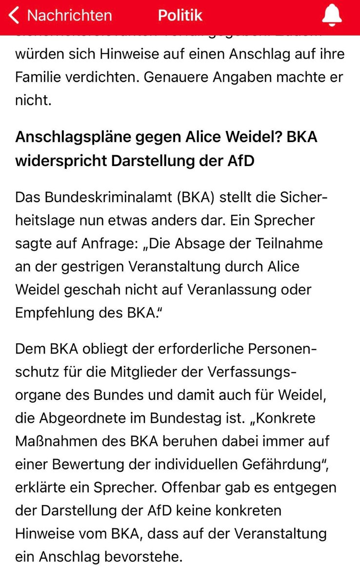 Polizei widerspricht #Chrupalla, es gab keinen Angriff, Fr #Weidel - die behaupten ließ, sie sei aufgrund einer Gefährdungslage in einem Safehouse untergebracht - urlaubt seit  dem 23.9. auf Malle.
Die Rechten verarschen ihre eigenen Wähler &amp; Elfenbeinulf springt über‘s Stöckchen