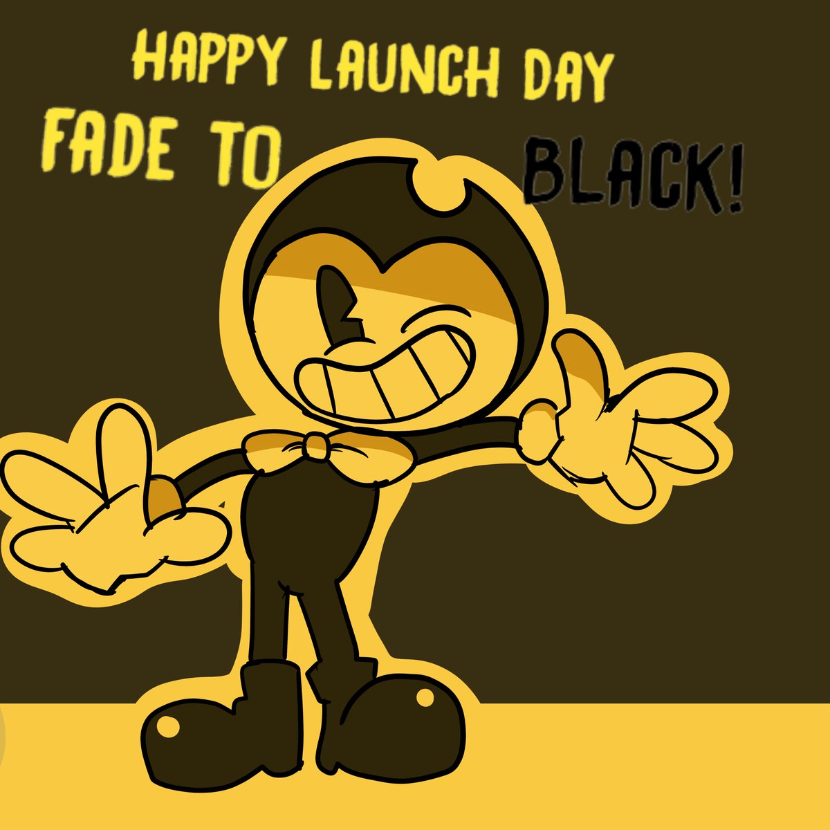 ArtsyDumpsterr's tweet image. (forgot to post this yesterday) HAPPY(sort of) LAUNCH DAY #FadeToBlack!! Congratulations to the author @AdrienneKress for releasing her third entry in the #BENDY novels and I can&apos;t wait to read it!! #Bendy_and_the_ink_machine #BendyFTB #Bendy_and_the_Dark_Revival
