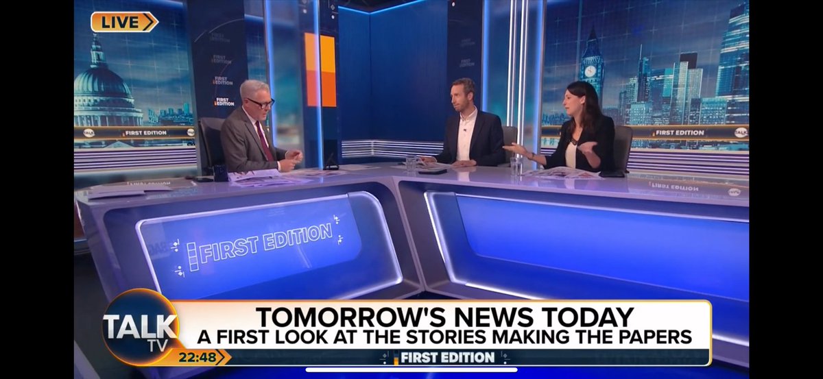 Back on FIRST EDITION @TalkTV 10pm 📣 Is Rishi the natural air to Mrs T? And did that speech change your mind on voting Tory? 📣 Can the PM convince the EU to adopt HIS border control ideas and policy? (apparently he has one 🤔) PANEL: @AvaSantins & @Madz_Grant See you there.