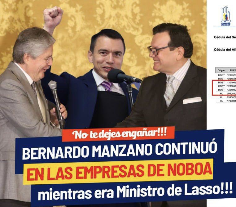 MashiRafael's tweet photo. 🇪🇨🇪🇨🇪🇨
¡Confirmadísimo!
Bernardo Manzano, ministro de Agricultura  de 05-2022 hasta 02-2023, quien otorgó cupos bananeros a empresas relacionadas a la mafia albanesa, no solo venía del Grupo Noboa, sino que… ¡como ministro siguió siendo funcionario de Noboa!
¡Qué grave todo esto!
¿Autoridades de control…?¿Asambleístas electos…?
#LosCorruptosSiempreFueronEllos