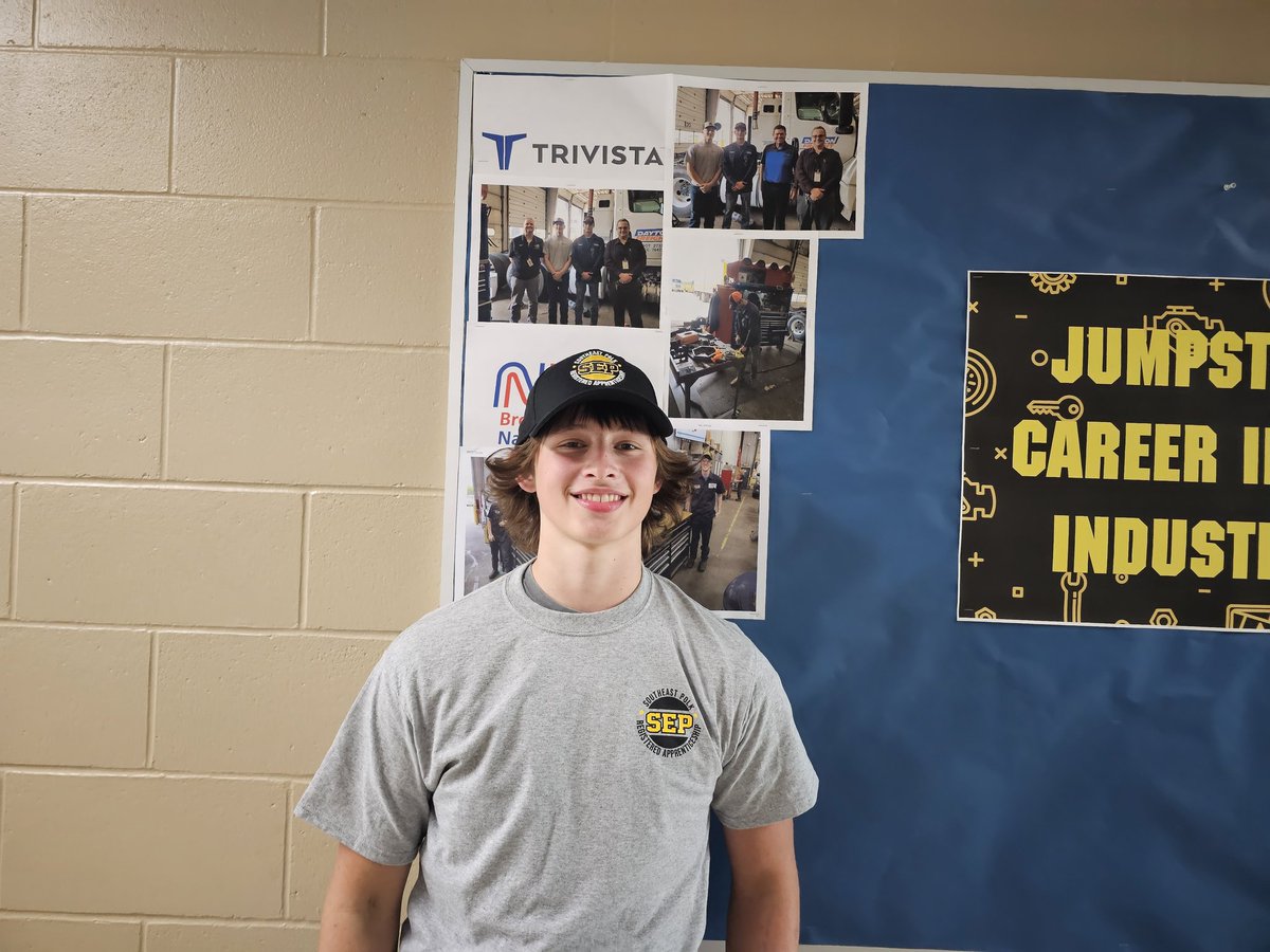Congratulations, Wyatt!  He is now part of Southeast's Polks Registered Apprenticeship Program for diesel mechanics.  He begins work at Trivista on Monday. #1SEP #Trivista