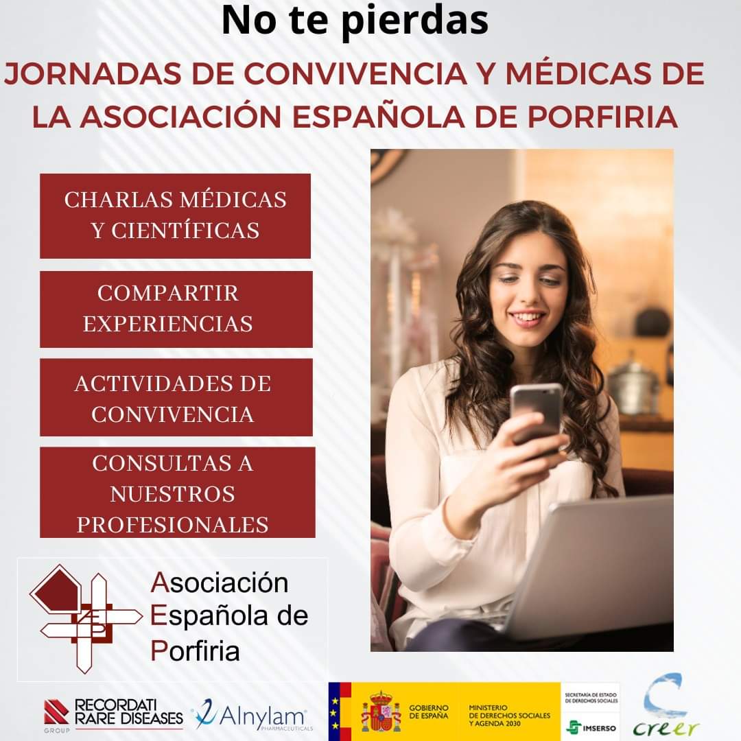Asociación Porfiria (@porfiria_org) on Twitter photo Jornadas de Convivencia y Médicas en Burgos del 6 al 8 de octubre!
+Info: sio@porfiria.org móvil: 606 18 57 38
#Porfiria #JornadasPorfiria #porphyria #laporfiriaexiste #convivencia #familia Jornadas de Convivencia y Médicas en Burgos del 6 al 8 de octubre!
+Info: sio@porfiria.org móvil: 606 18 57 38
#Porfiria #JornadasPorfiria #porphyria #laporfiriaexiste #convivencia #familia