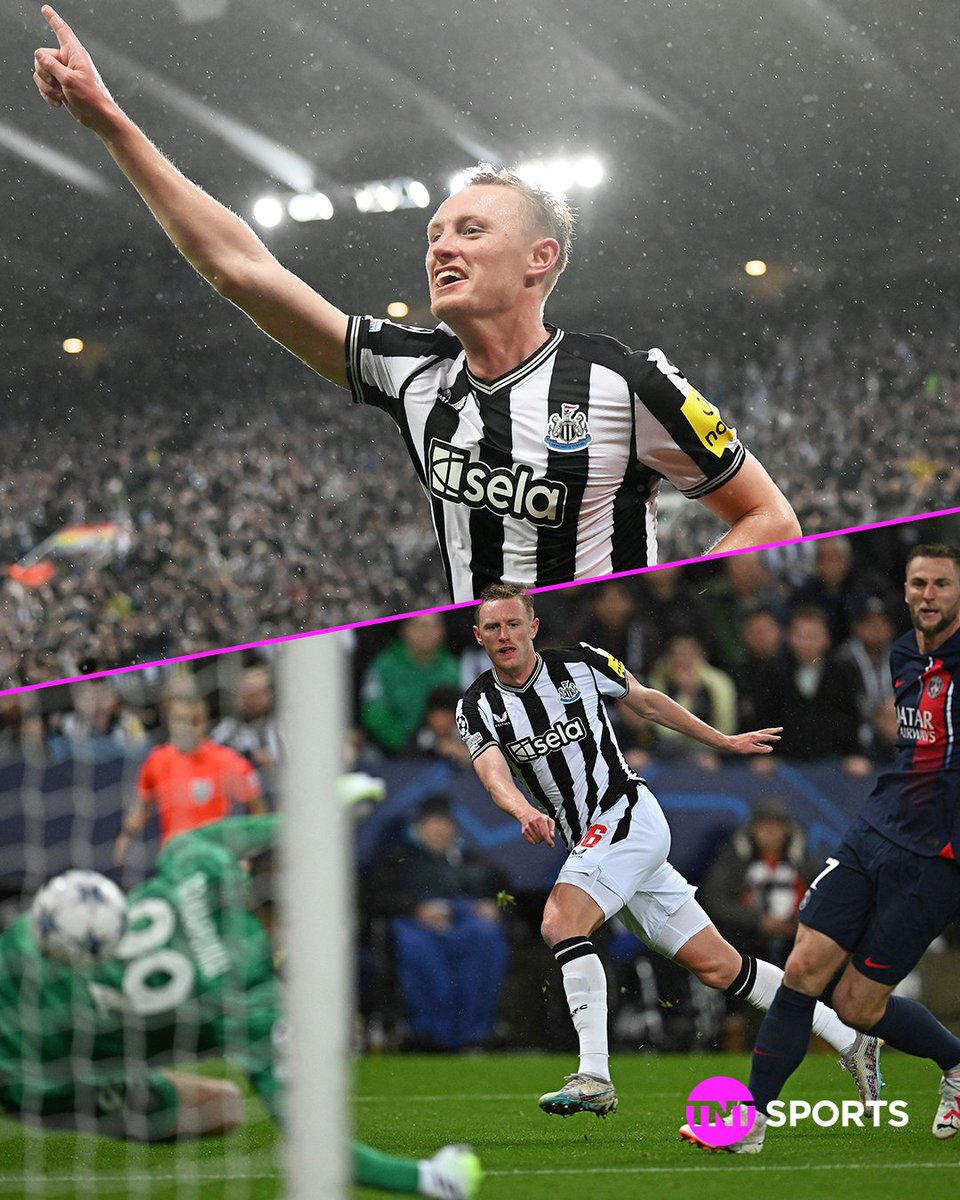 Sean Longstaff with a moment he'll never forget as he scores Newcastle's third vs PSG 🙏

#UCL