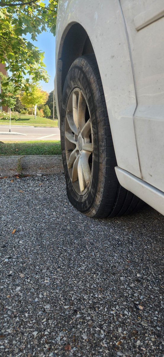 Pincalo's tweet image. What's it say about the welder when the weld bead falls off the project, but is still strong enough to puncture a tire?? 
#roadhazard #driverproblems