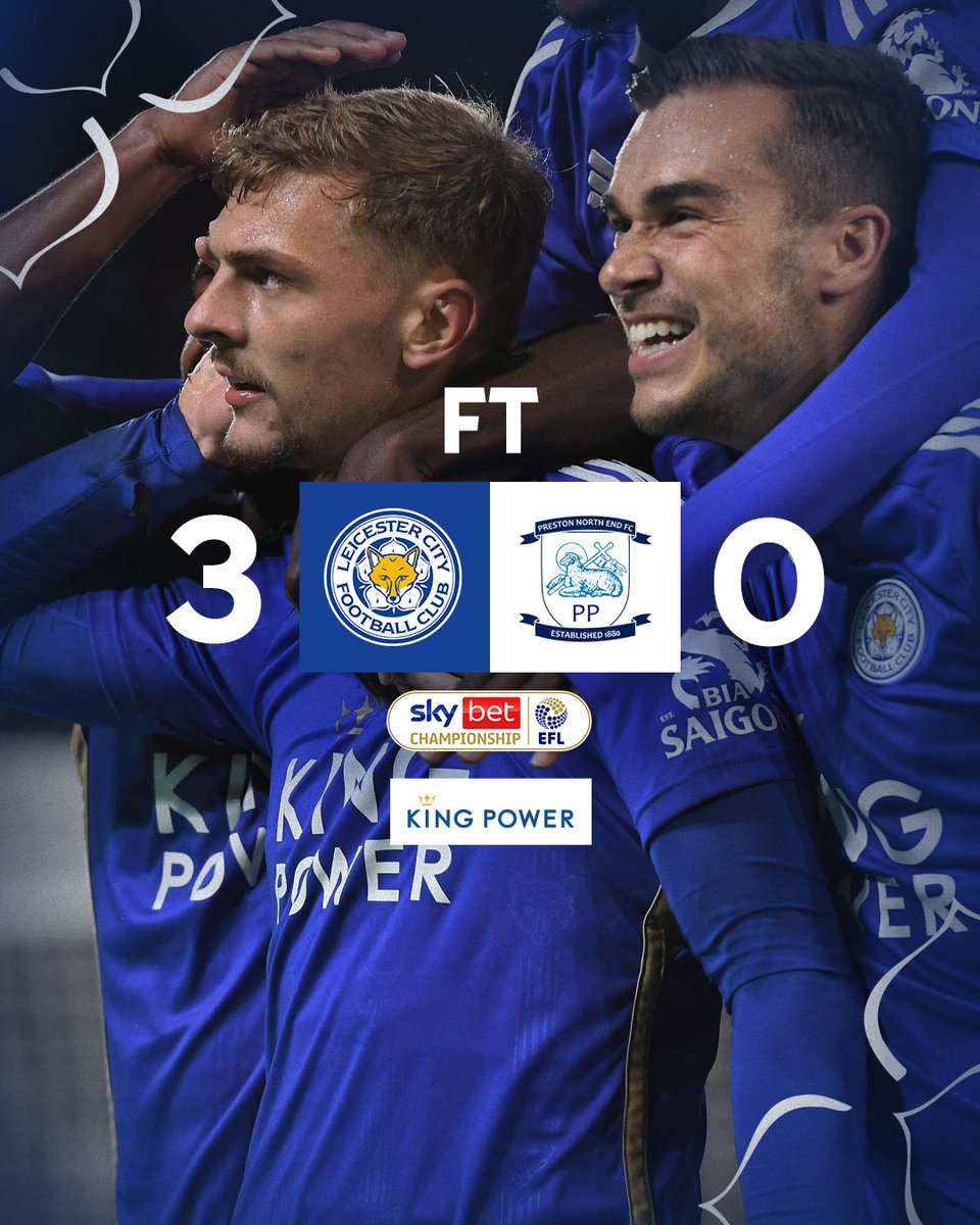 LCFC's tweet photo. Three goals, three more big points! 3️⃣ 👏

Delivered by @KingPowerhq 

#LEIPNE https://t.co/Igia3SOZeh
