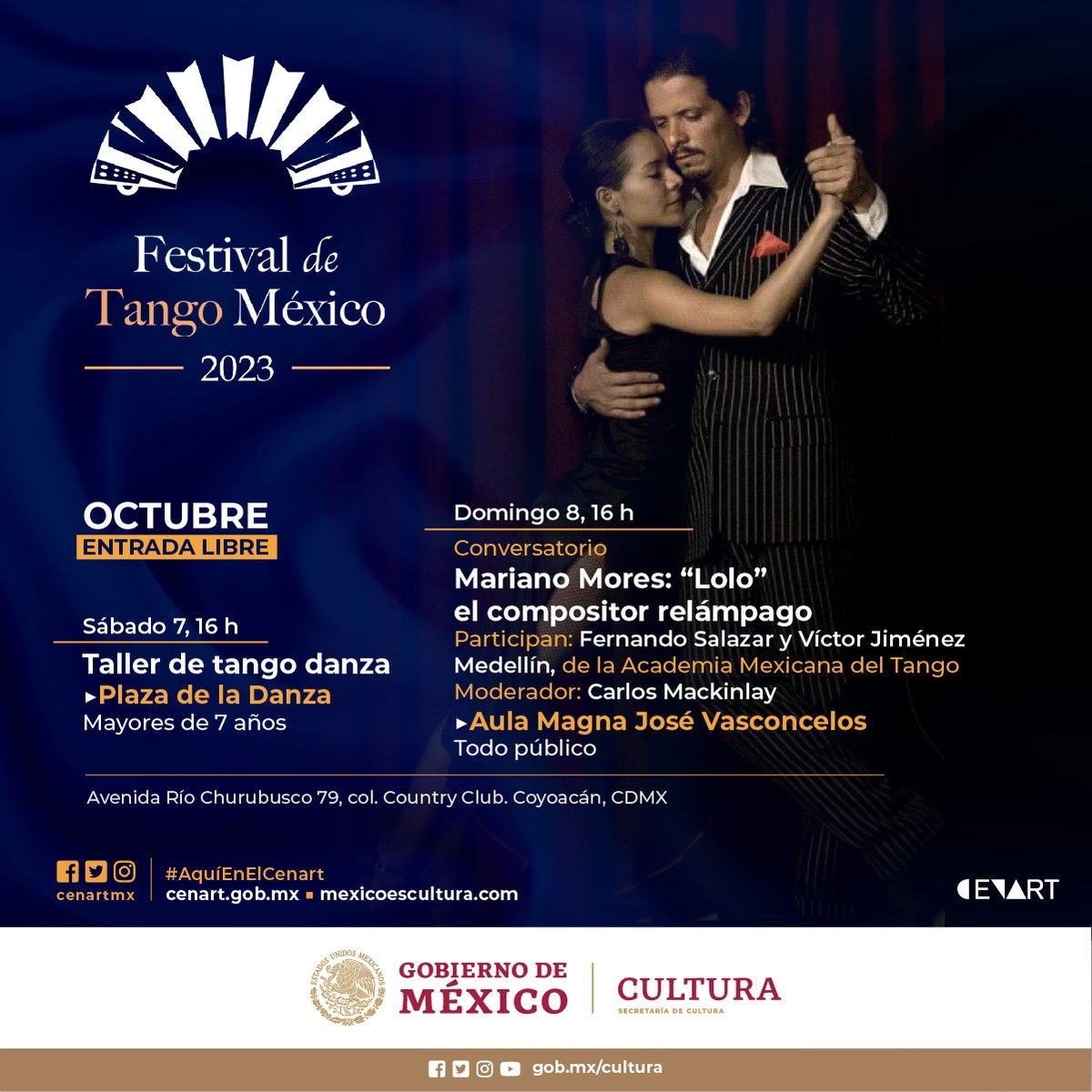 El <a href="/cenartmx/">Centro Nacional de las Artes</a> será una de las tres sedes del Festival de Tango México 2023

homoespacios.com/vanguardia-en-…

<a href="/dram1234/">Antonio Zúñiga.</a> <a href="/pabloahmadtango/">Pablo Ahmad</a>