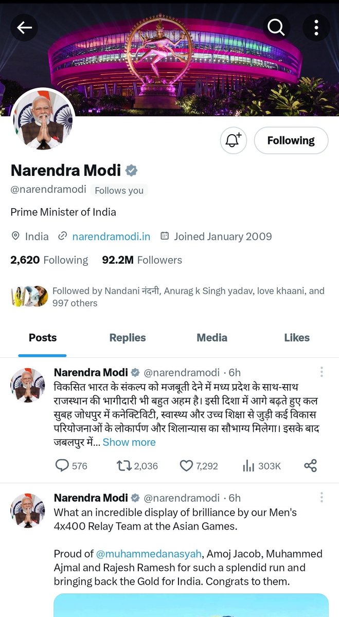 PrinksTiwari_'s tweet photo. Followed by these legends @narendramodi, @nitin_gadkari, @JPNadda, and @sambitswaraj. https://t.co/Dyz1t5WloS