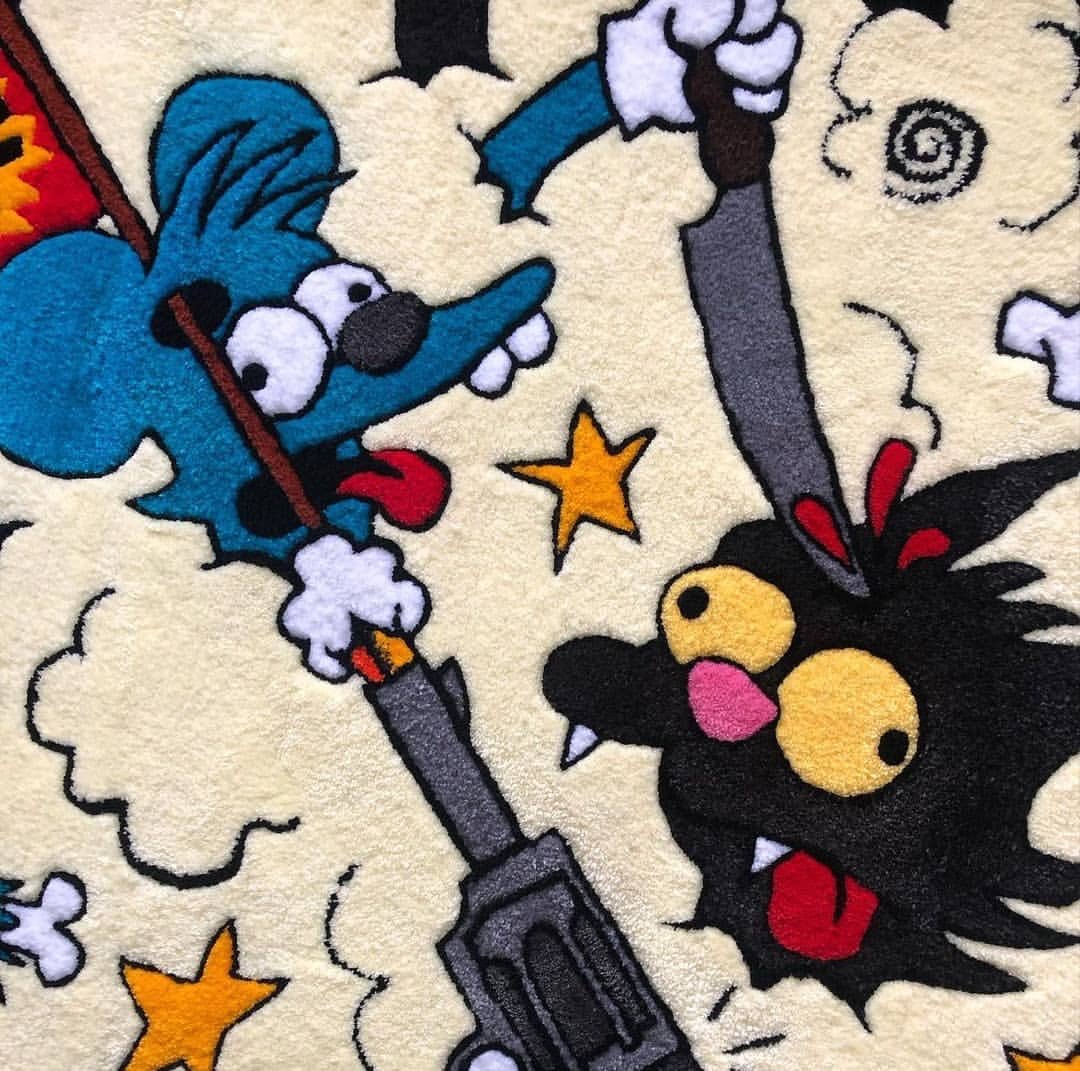 designdocument's tweet photo. Itchy &amp; Scratchy Fighting Rug by Troublemaker Melbourne 😾🐭 https://t.co/NNX6HZ3sfC