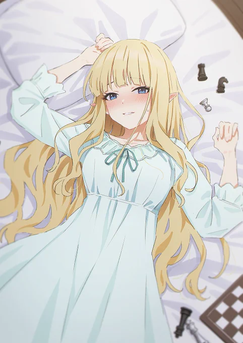 ベッドの上でチェス… 
