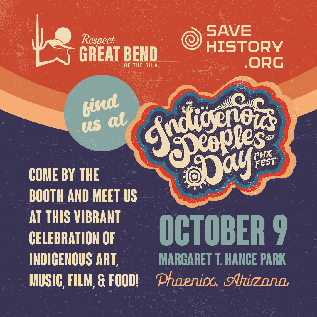 Indigenous Peoples’ Day October 9

If you’re in the Phoenix metro area, come by the booth and meet some of our Respect Great Bend and @SaveHistoryOrg  team members at this vibrant celebration of Indigenous Art, Music, Film, and Food!
Hosted by <a href="/CahokiaPhx/">Cahokia</a> 
#RespectGreatBend