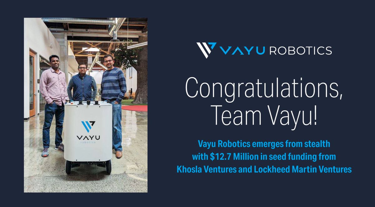 🤖🚀 Vayu Robotics (@VayuRobotics) Surfaces with a Whopping $12.7M in Seed Funding! Here's What's Cooking 👇
#VayuRobotics #SeedFunding #AI #Robotics #VentureCapital