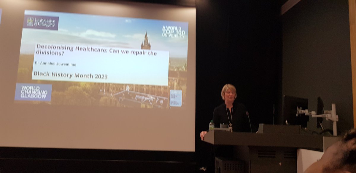 UofGEquality's tweet photo. A very interesting lecture. Thank you to our speaker Dr Annabel Sowemimo, Professors' Iain Mcinnes and Lubna Nasir in the Q&A, and Dr Karen MacEarchan for the welcome to tonight's #BHM #GlobalMajorityNetwork #EDU event. Thank you to everyone who came and made it so interactive. https://t.co/qWdty1TgDW