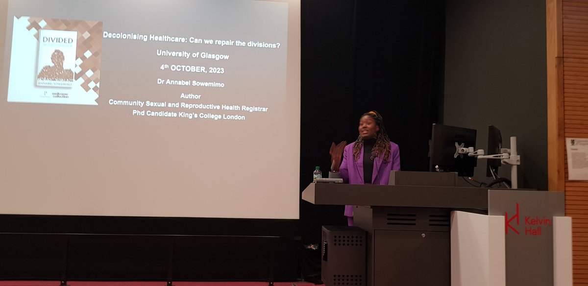 UofGEquality's tweet photo. A very interesting lecture. Thank you to our speaker Dr Annabel Sowemimo, Professors' Iain Mcinnes and Lubna Nasir in the Q&A, and Dr Karen MacEarchan for the welcome to tonight's #BHM #GlobalMajorityNetwork #EDU event. Thank you to everyone who came and made it so interactive. https://t.co/qWdty1TgDW